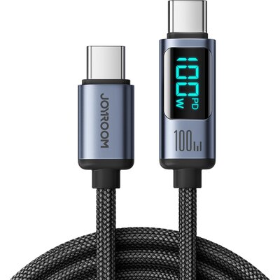 Kabel USB C - USB C 100W 1.2m z wyświetlaczem LED Joyroom S-CC100A16 - czarny