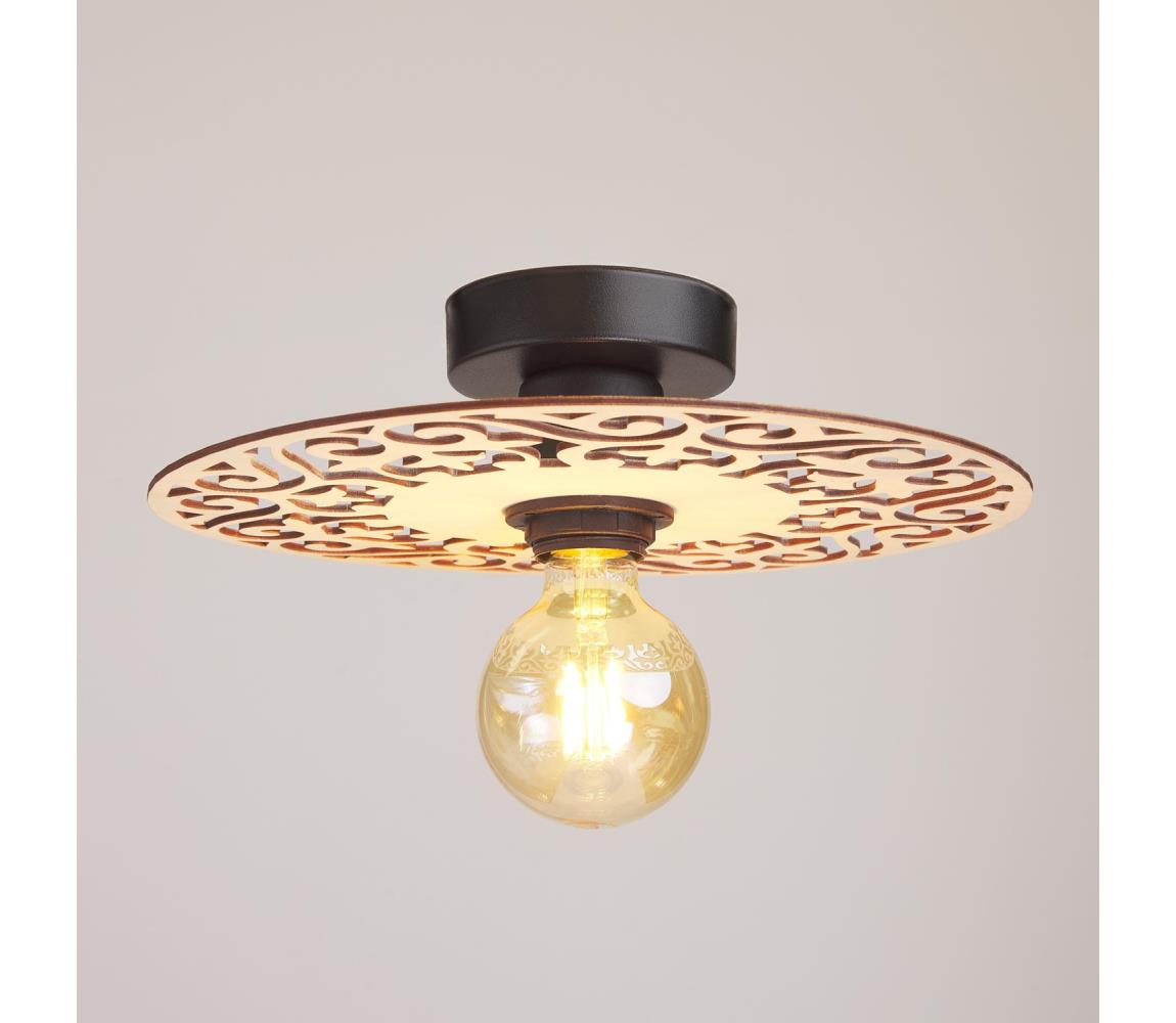 Żyrandol natynkowy FALCO 1xE27/60W/230V śr. 30 cm beżowy