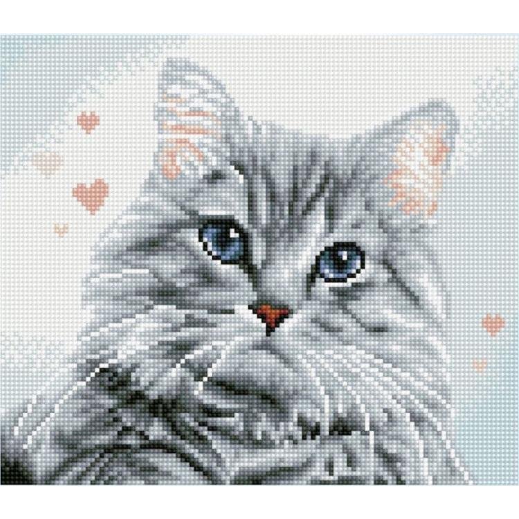 Mozaika diamentowa - Zestaw do diamond painting - Kotek Priscilla