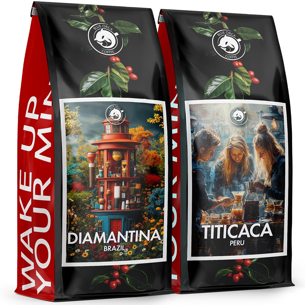 Kawa ziarnista DIAMANTINA + TITICACA LIMITED EDITION 100% ARABICA BLUE ORCA