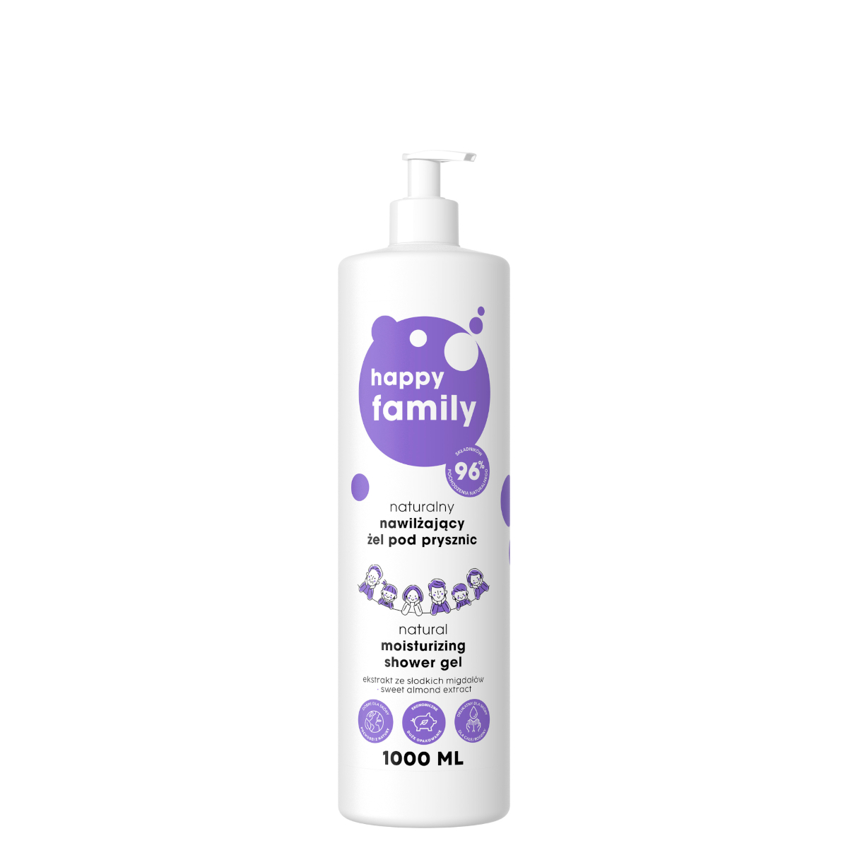 Happy Family Naturalny nawilżający żel pod prysznic 1000 ml