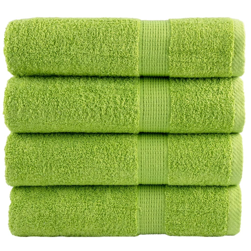 vidaXL Ręczniki premium SOLUND, 4 szt., zielone, 70x140 cm, 600 g/cm²