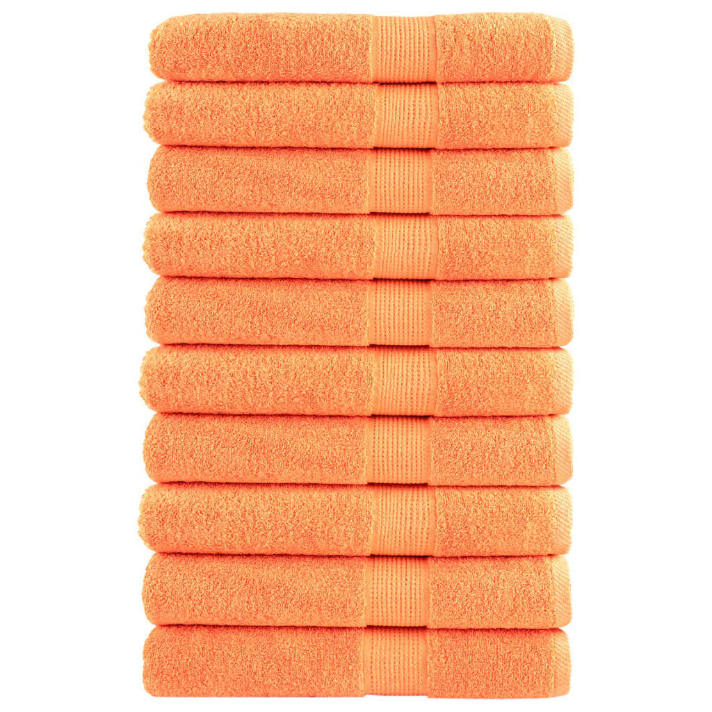 vidaXL Ręczniki premium SOLUND 10 szt. pomarańczowe 100x200 cm