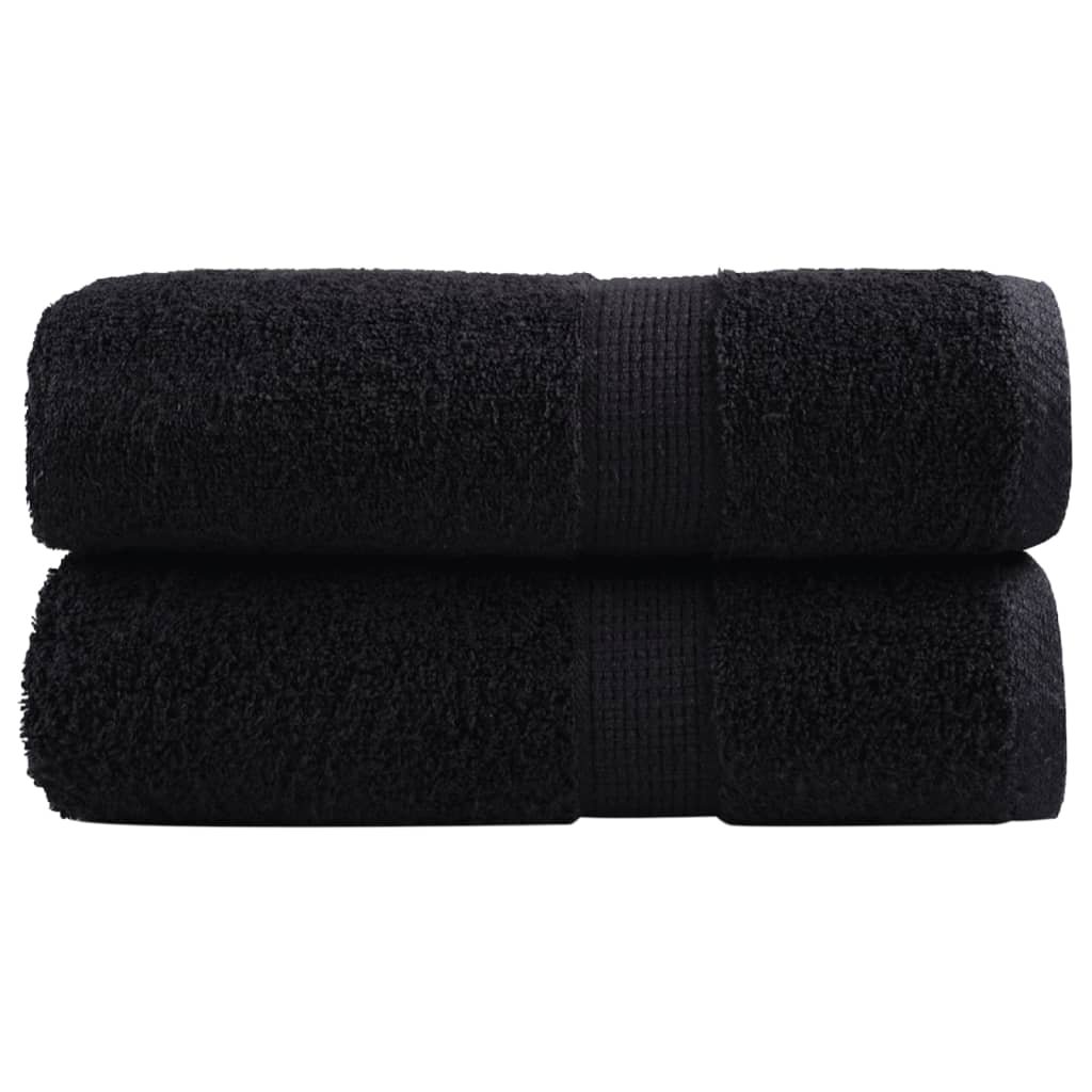 vidaXL Ręczniczki premium SOLUND, 2 szt., czarne, 30x30 cm, 600 g/cm²