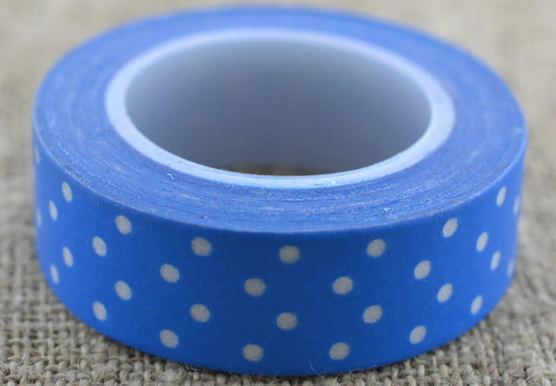 [606011] Taśma washi tape niebieska w kropki 10m