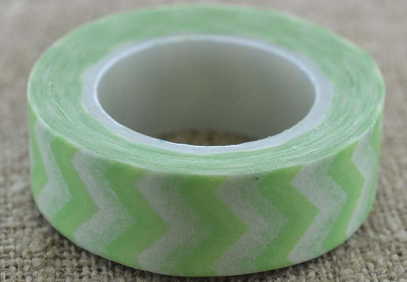 [606014] Taśma washi tape miętowo- biała 10m