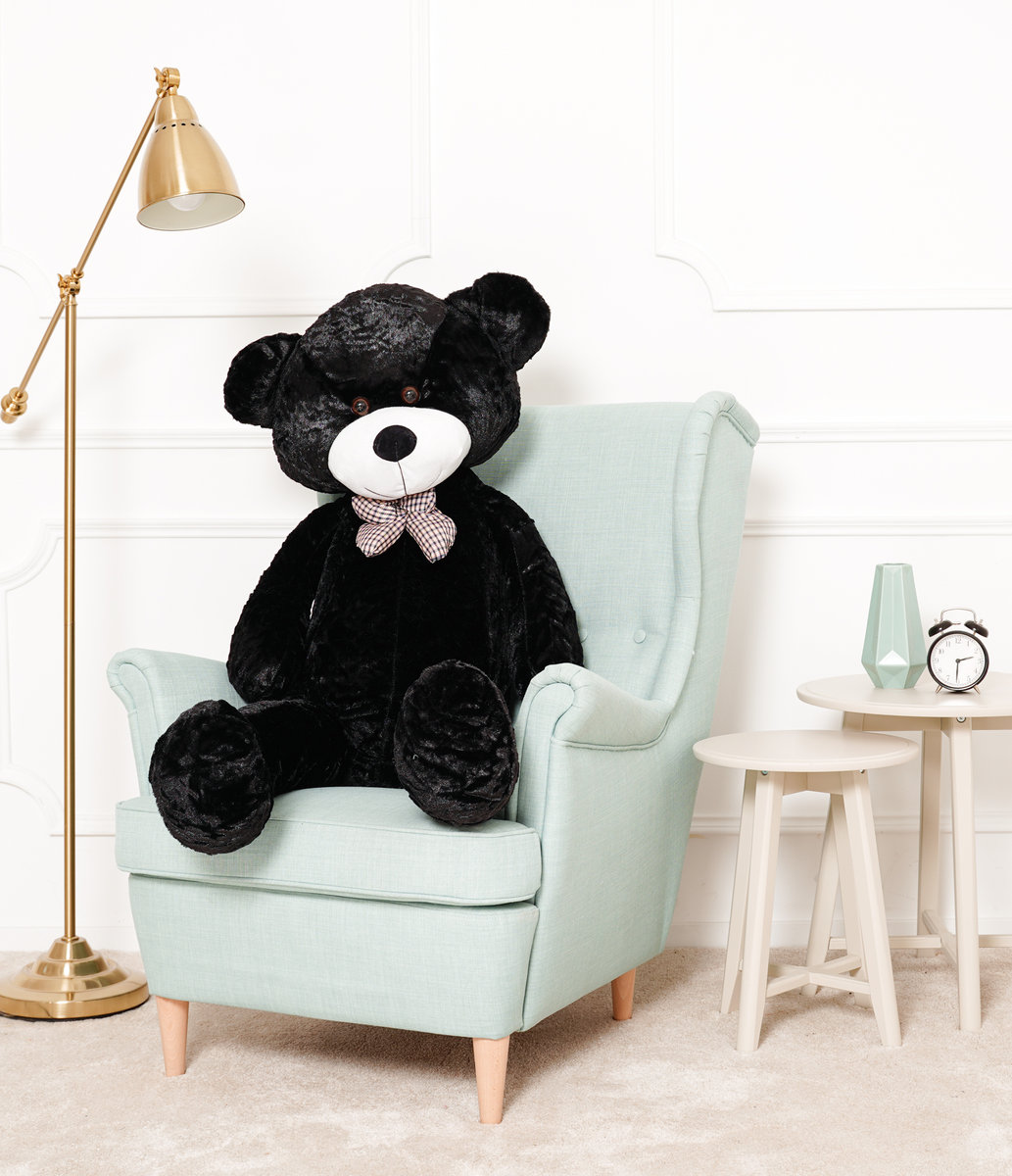 MIŚ GUSTAW DUŻA PRZYTULANKA PLUSZOWA MASKOTKA CLASSICO 130 CM CZARNY