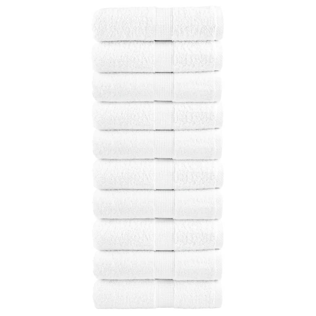 vidaXL Ręczniczki premium SOLUND, 10 szt., białe, 30x30 cm, 600 g/cm²