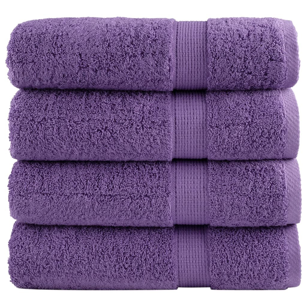 vidaXL Ręczniki premium SOLUND 4 szt., fioletowe, 70x140 cm, 600 g/cm²
