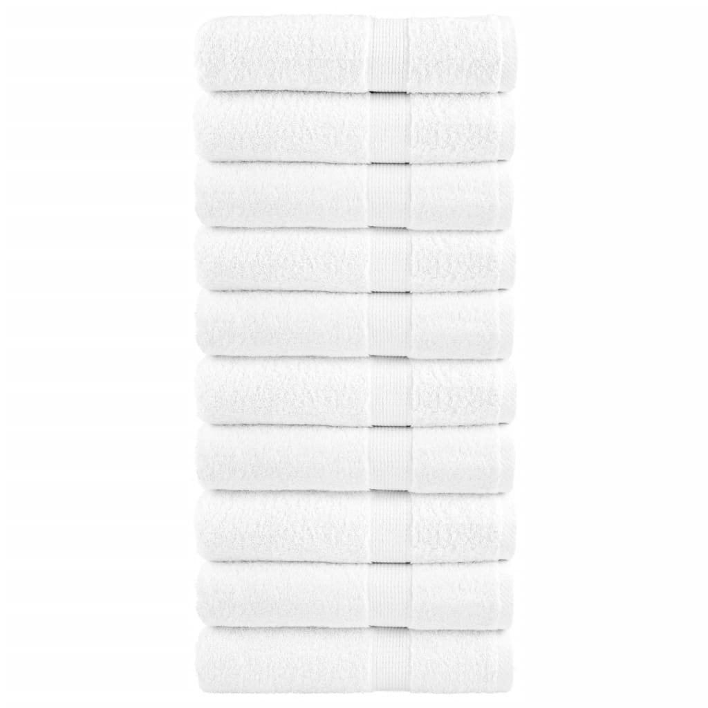 vidaXL Ręczniki kąpielowe, premium 10 szt., białe, 100x150 cm, bawełna