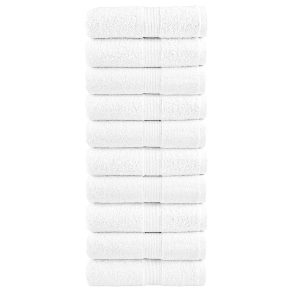 vidaXL Ręczniki dla gości, premium, 10 szt., białe, 30x50 cm, bawełna