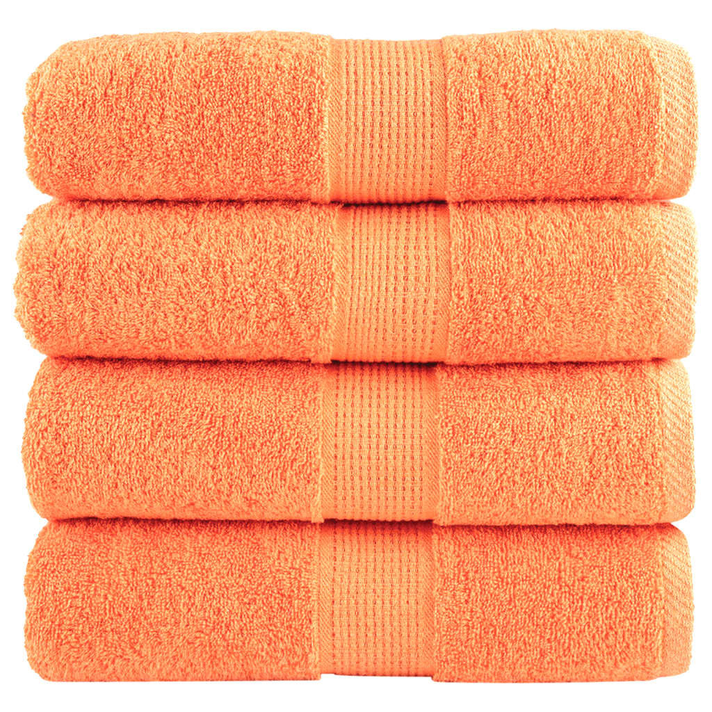 vidaXL Ręczniczki premium SOLUND, 4 szt., pomarańczowe, 30x30 cm