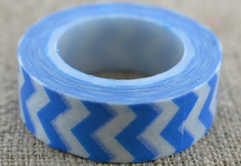[606019] Taśma washi tape niebiesko- biała 10m
