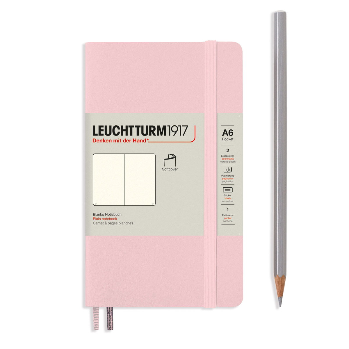Notatnik Leuchtturm1917 Pocket A6, miękka oprawa, gładki, powder