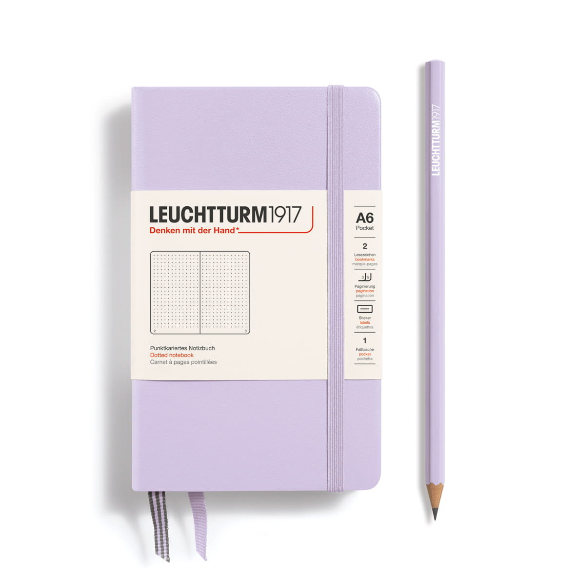 Notatnik Leuchtturm1917 Pocket A6, twarda oprawa, kropki, Lilac