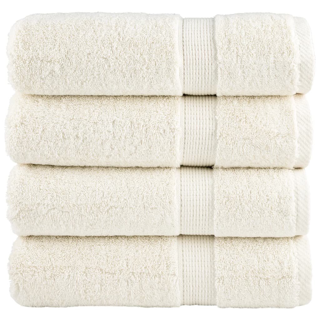 vidaXL Ręczniki premium SOLUND, 4 szt., kremowe, 70x140 cm, 600 g/cm²