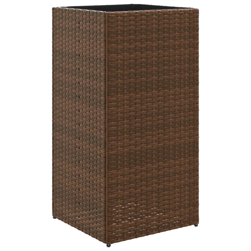 vidaXL Donica, brązowa, 40x40x80 cm, rattan PE