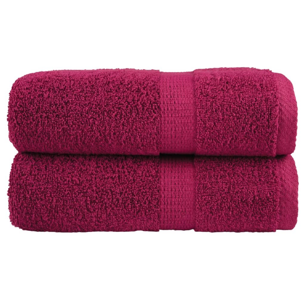 vidaXL Ręczniczki premium SOLUND, 2 szt., bordowe, 30x50 cm, 600 g/cm²