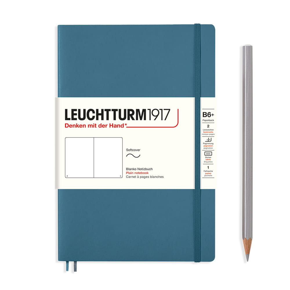 Notatnik Leuchtturm1917 Paperback B6+, Gładki, Stone Blue