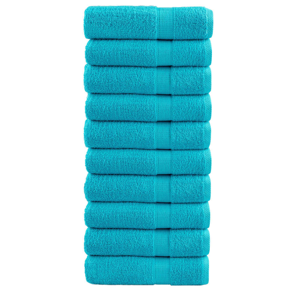 vidaXL Ręczniki premium SOLUND 10 szt. turkusowe, 50x100 cm, 600 g/cm²
