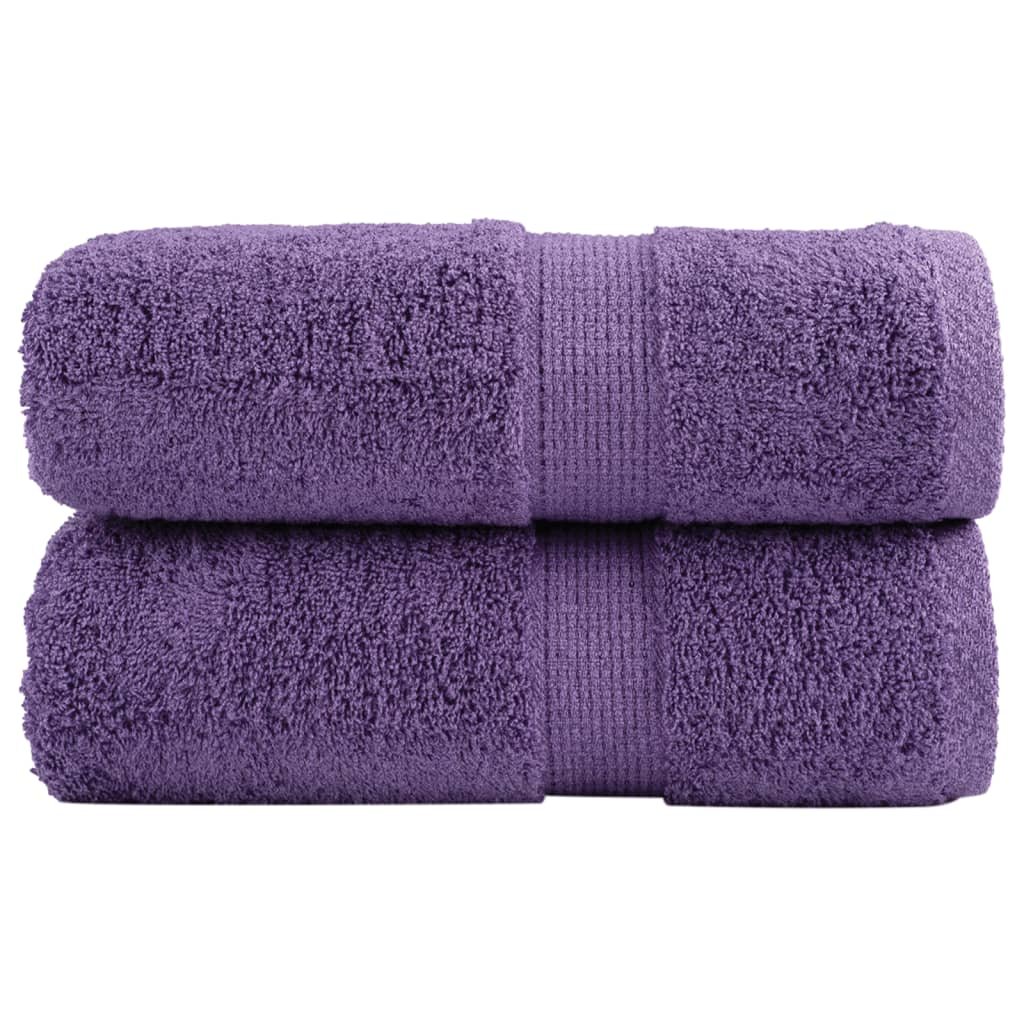 vidaXL Ręczniczki premium SOLUND, 2 szt., fioletowe, 30x50 cm
