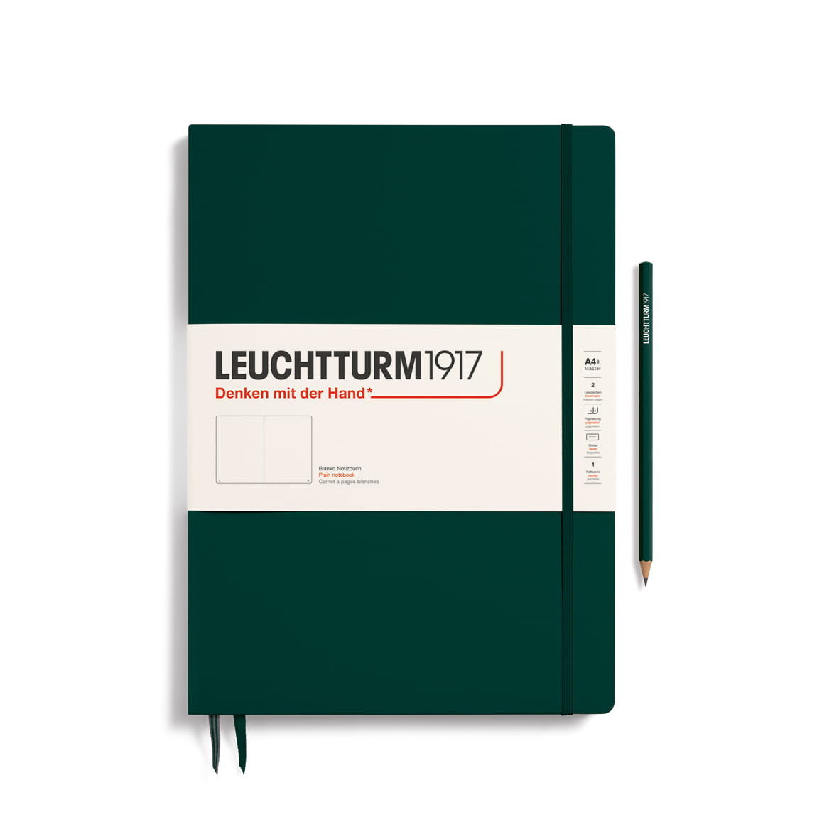 Notatnik Leuchtturm1917 Master Slim A4+, Gładki, Forest Green