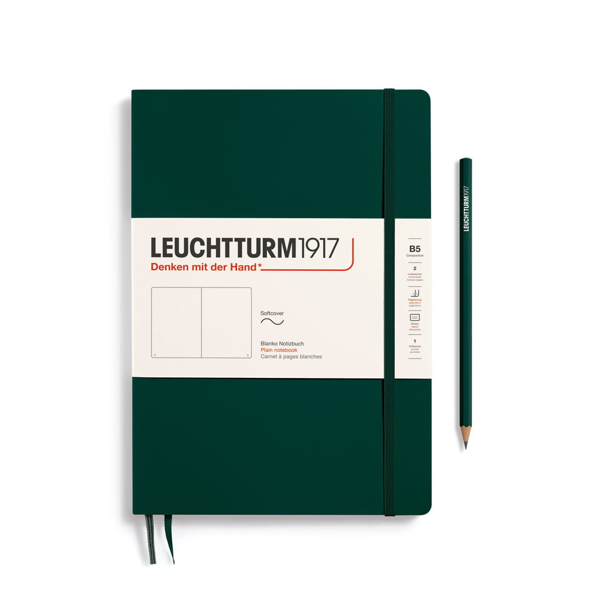 Notatnik Leuchtturm1917 Composition B5, Gładki, Forest Green