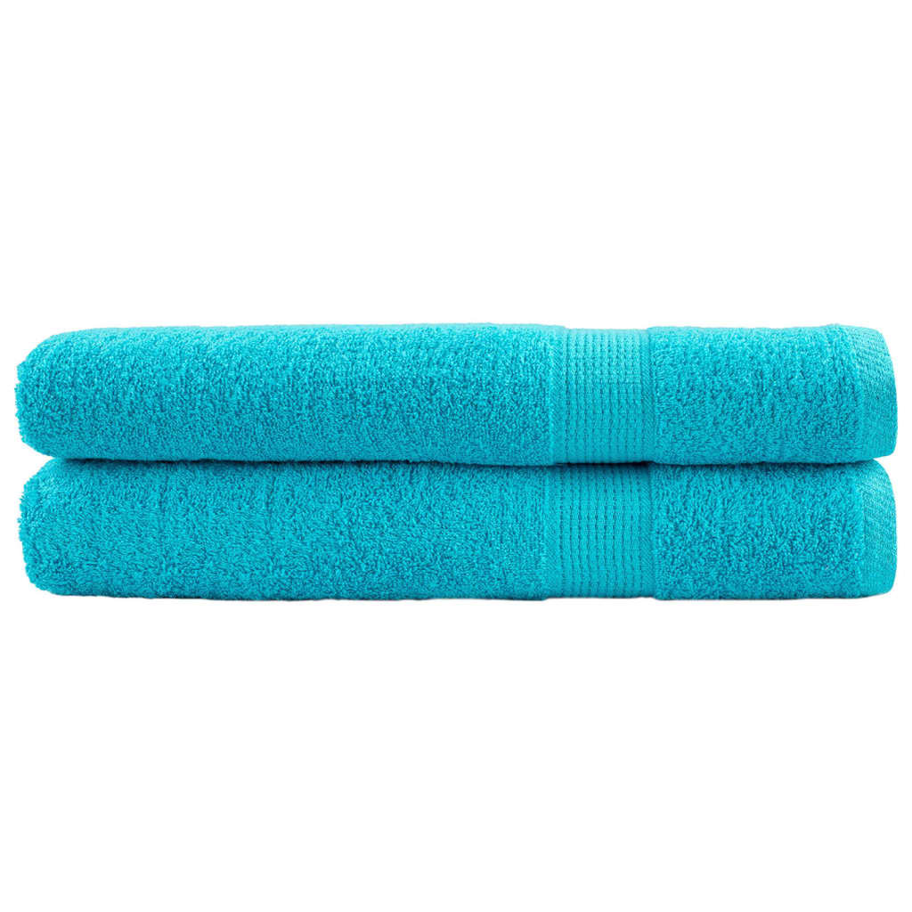 vidaXL Ręczniki premium SOLUND 2 szt. turkusowe, 100x200 cm, 600 g/cm²