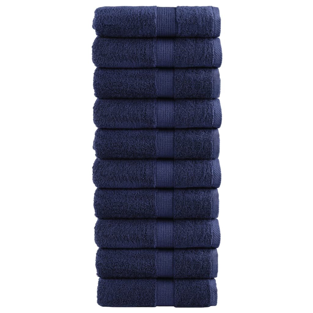vidaXL Ręczniczki premium SOLUND, 10 szt., granatowe, 30x30 cm