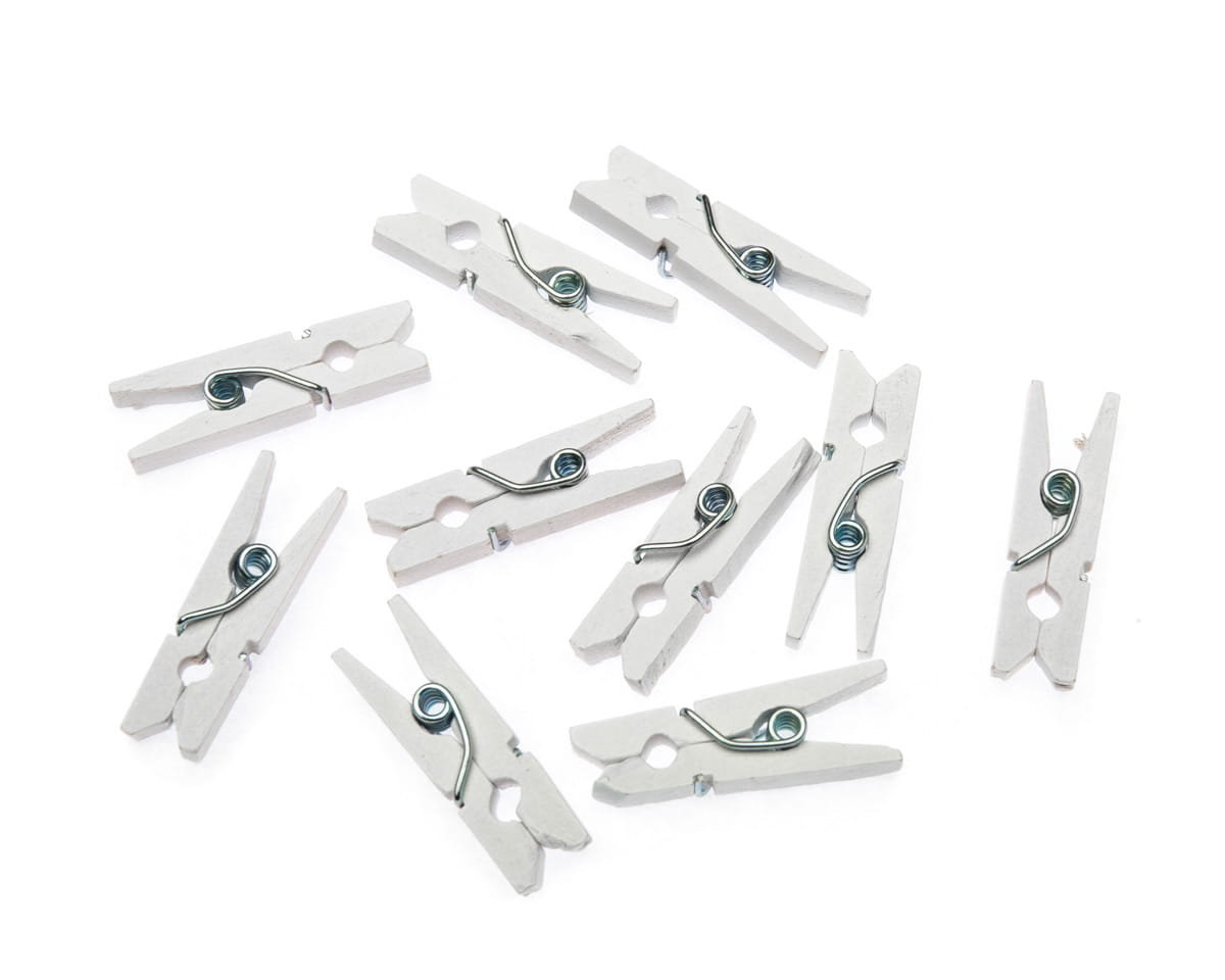 [171101] Klamerki drewniane 2,5cm białe 100szt