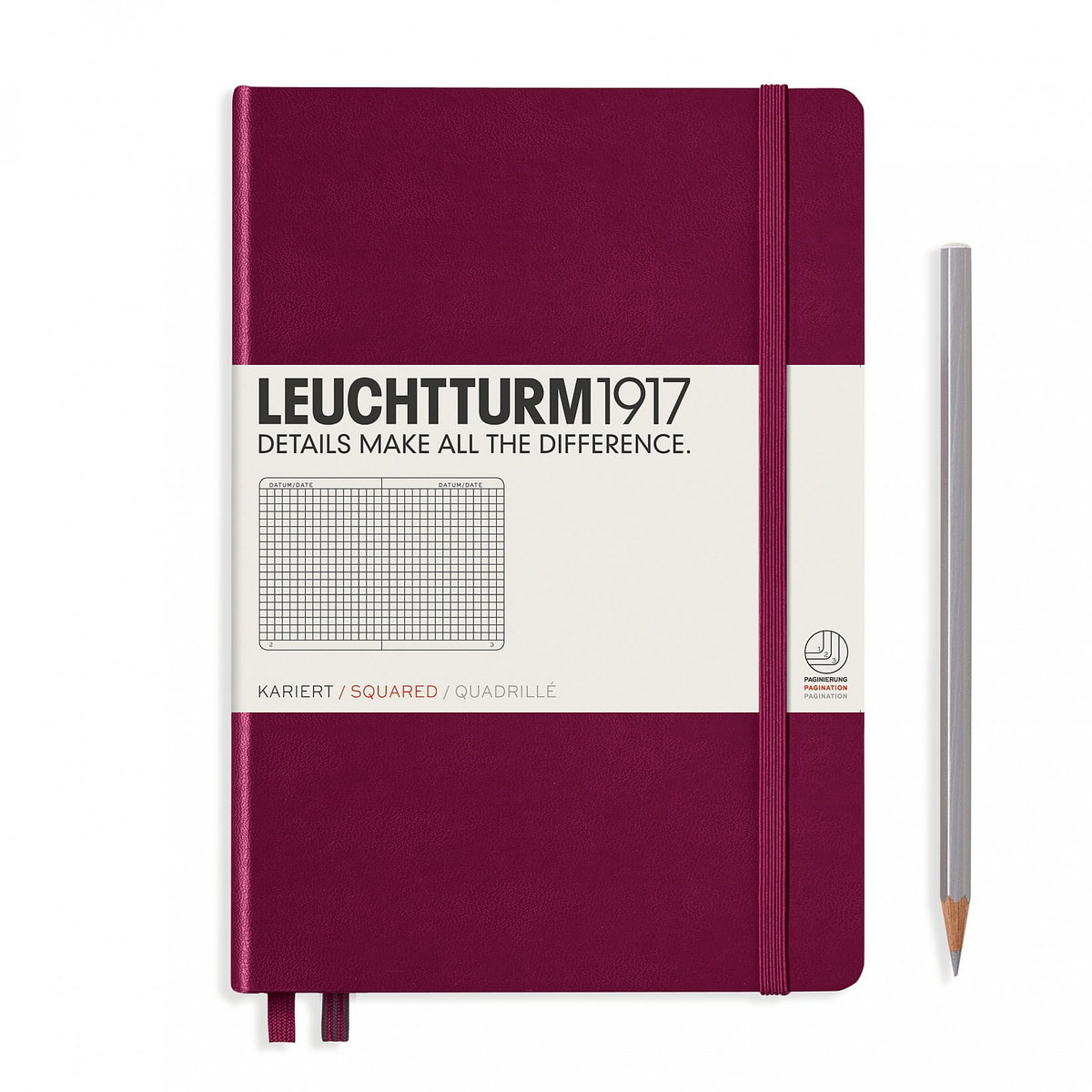 Notatnik Leuchtturm1917 Medium A5, Kratka, Bordowy