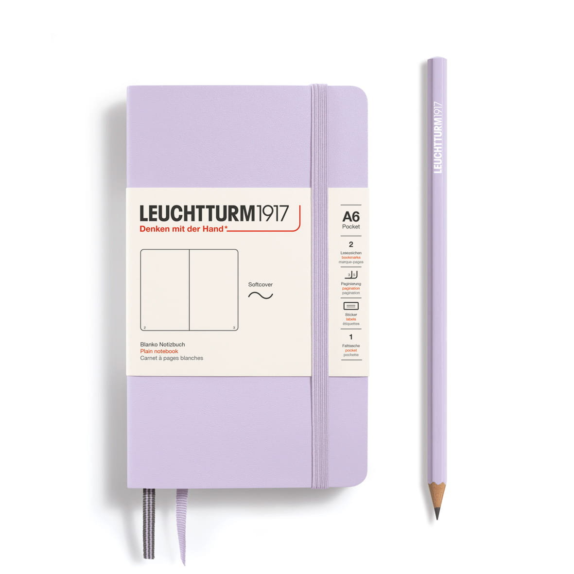 Notatnik Leuchtturm1917 Pocket A6, miękka oprawa, gładki, Lilac