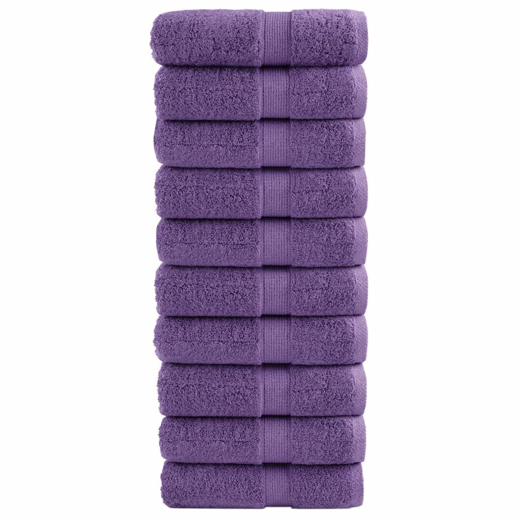 vidaXL Ręczniczki premium SOLUND, 10 szt., fioletowe, 30x50 cm