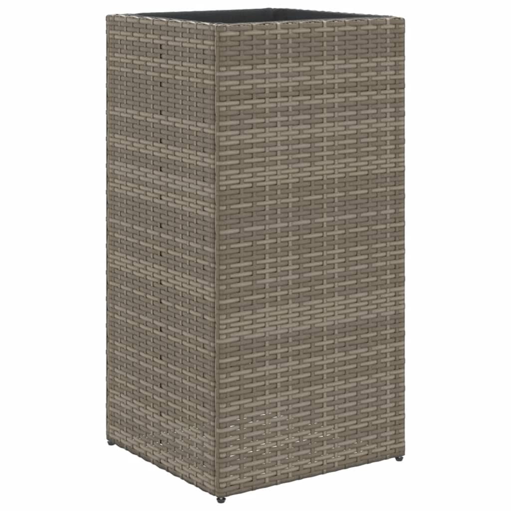 vidaXL Donica ogrodowa, szara, 40x40x80 cm, rattan PE