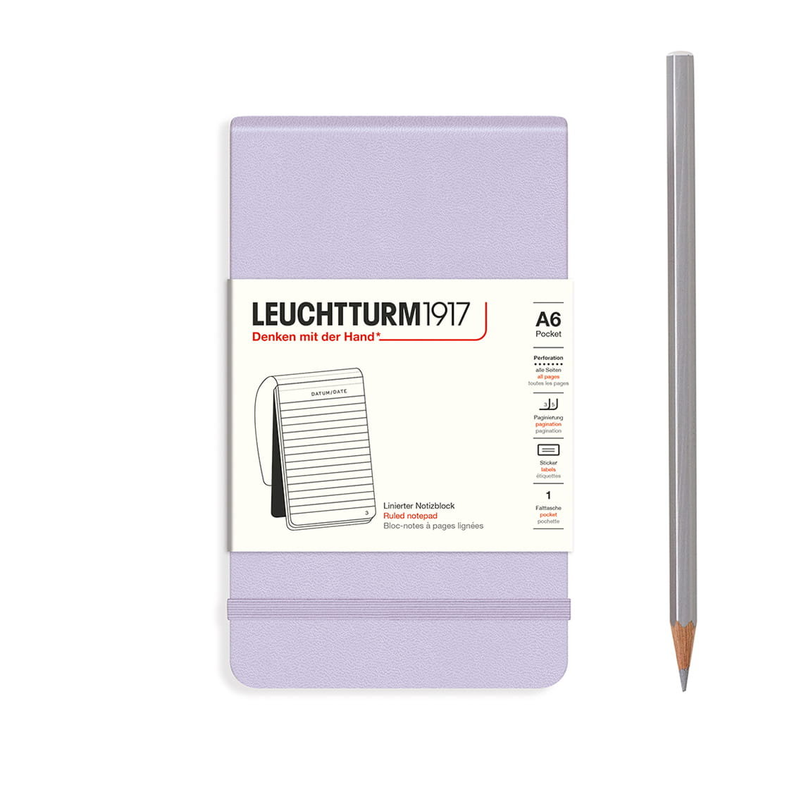 Notatnik Reporterski Leuchtturm1917 Pocket A6 Linie Lilac