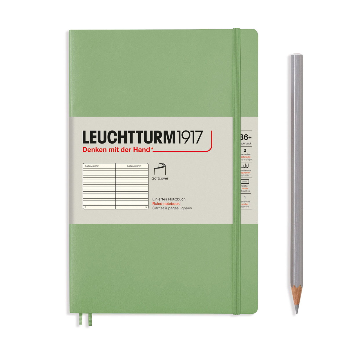 Notatnik Leuchtturm1917 Paperback B6+, Linie, Sage