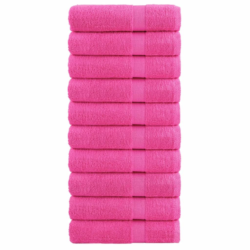 vidaXL Ręczniki premium SOLUND, 10 szt., różowe, 50x100 cm, 600 g/cm²