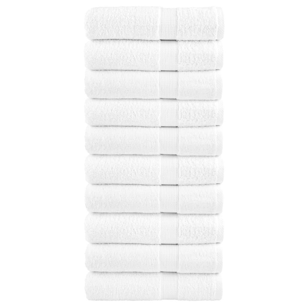 vidaXL Ręczniki premium SOLUND, 10 szt., białe, 50x100 cm, 600 g/cm²