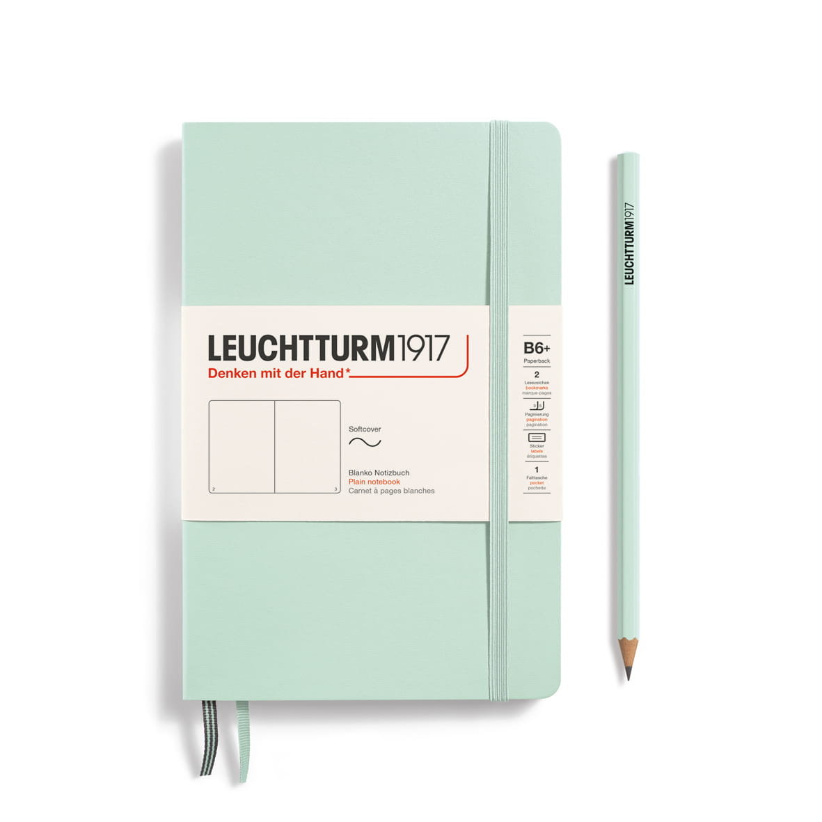 Notatnik Leuchtturm1917 Paperback B6+, Gładki, Mint Green