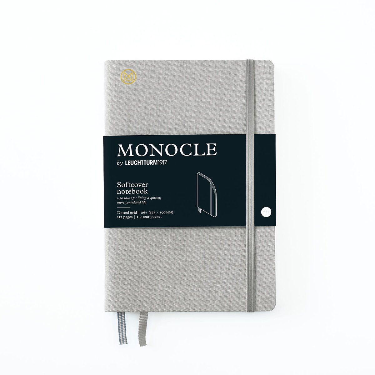 Notatnik Monocle by Leuchtturm1917 Paperback B6+, Miękka Oprawa, Kropki, Szary