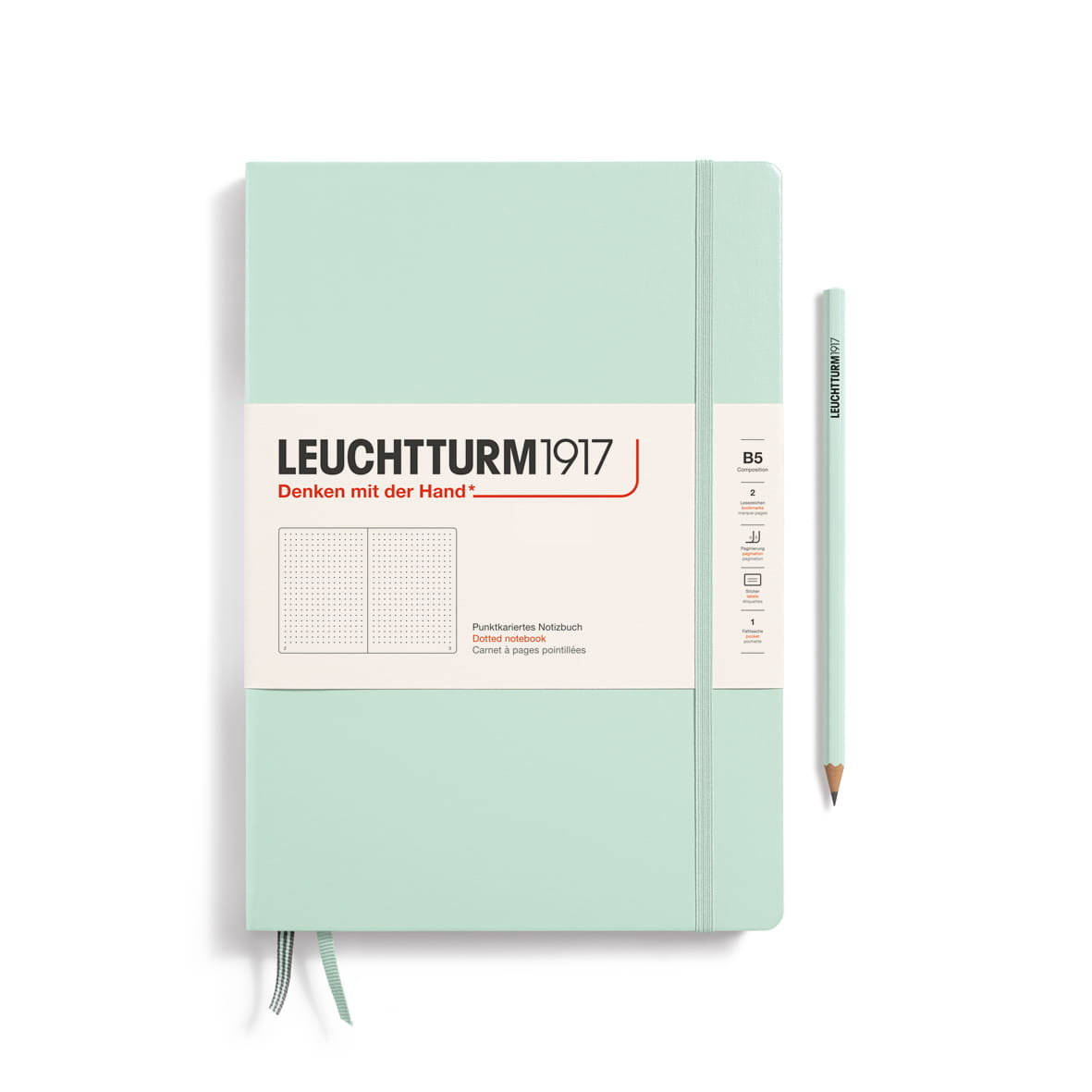 Notatnik Leuchtturm1917 Composition B5, Twarda Oprawa, Kropki, Mint Green