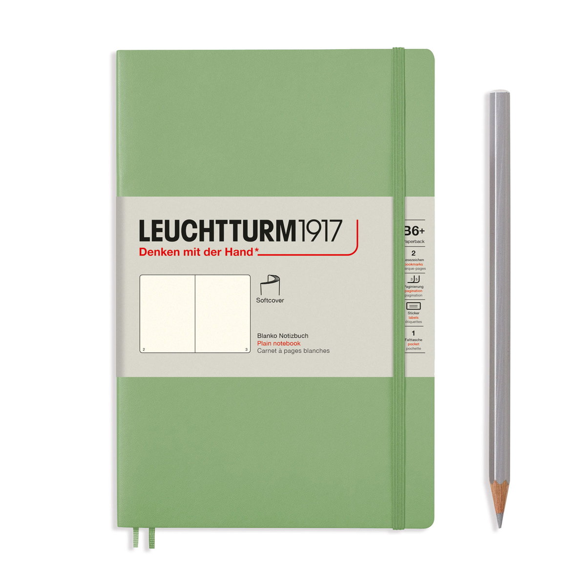 Notatnik Leuchtturm1917 Paperback B6+, Gładki, Sage