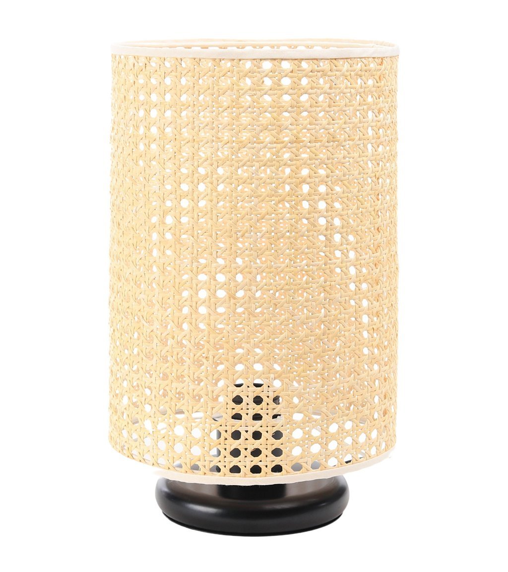 Lampa stołowa BOHO LOW BLACK rattan naturalny