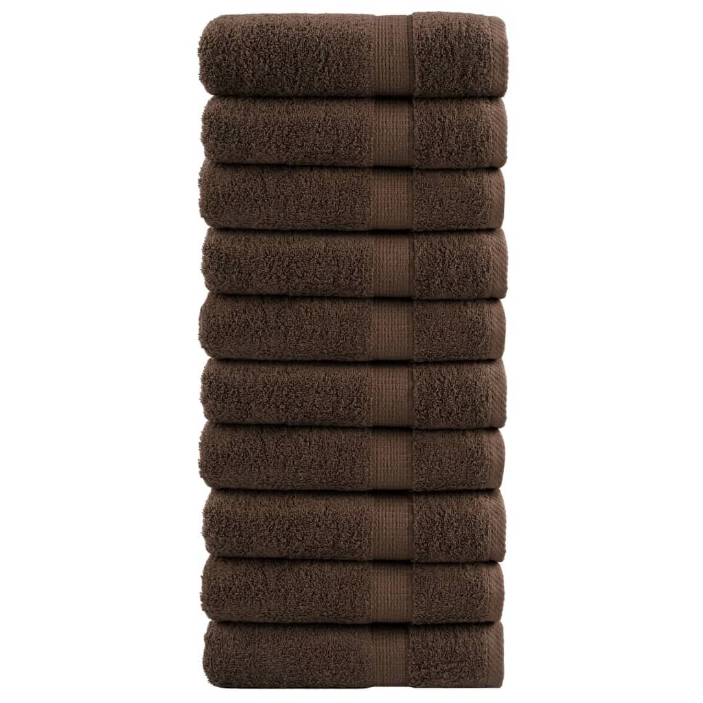 vidaXL Ręczniki premium SOLUND, 10 szt., brązowe, 70x140 cm