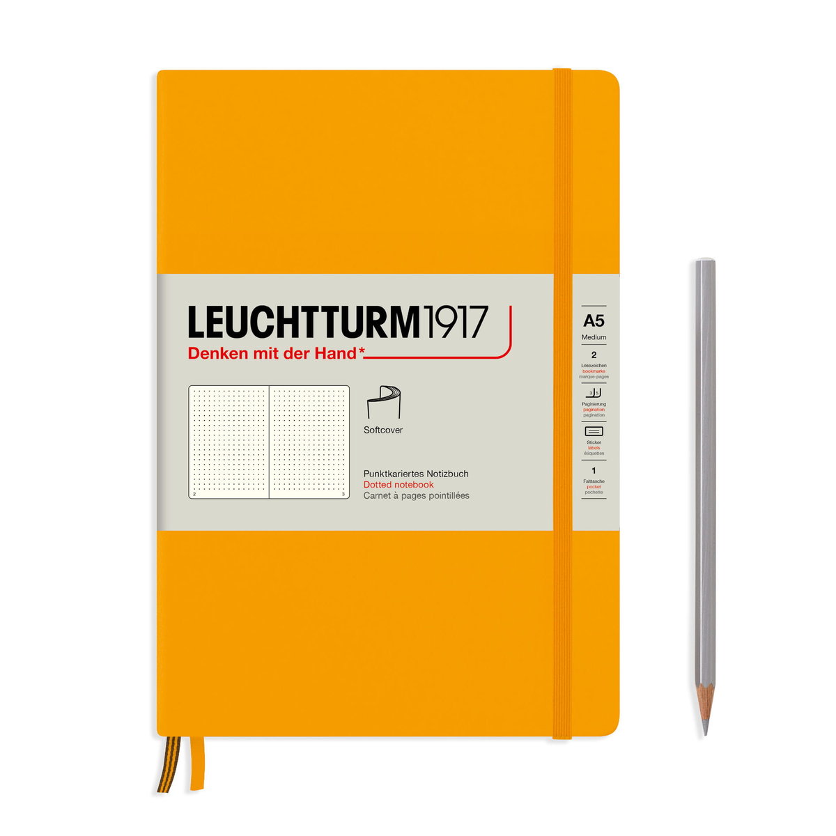 Notatnik Leuchtturm1917 Medium A5, miękka oprawa, kropki, Rising Sun