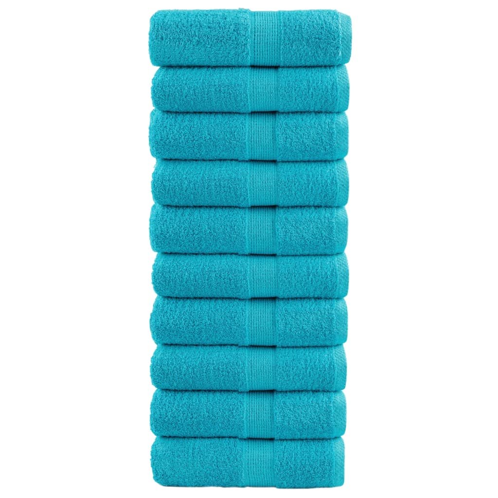 vidaXL Ręczniczki premium SOLUND, 10 szt., turkusowe, 30x30 cm