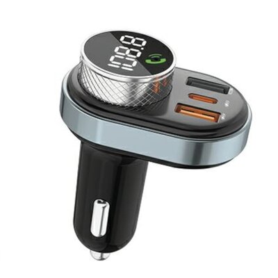 AWEI zestaw głośnomówiący C-843 z transmiterem FM, Bluetooth 5.0, MP3, 1xUSB+1xUSB-C czarny/black