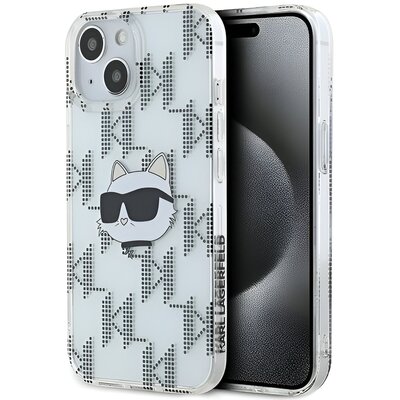Karl Lagerfeld IML Choupette Head & Monogram - Etui iPhone 15 / 14 / 13 (przezroczysty)