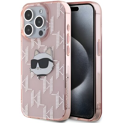 Karl Lagerfeld IML Choupette Head & Monogram - Etui iPhone 15 Pro Max (różowy)