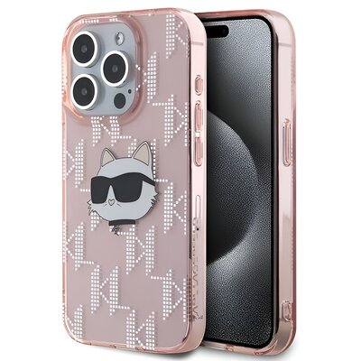 Karl Lagerfeld IML Choupette Head & Monogram - Etui iPhone 15 Pro (różowy)
